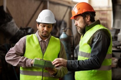 Dos ingenieros en soluciones de ingeniería minera conversando